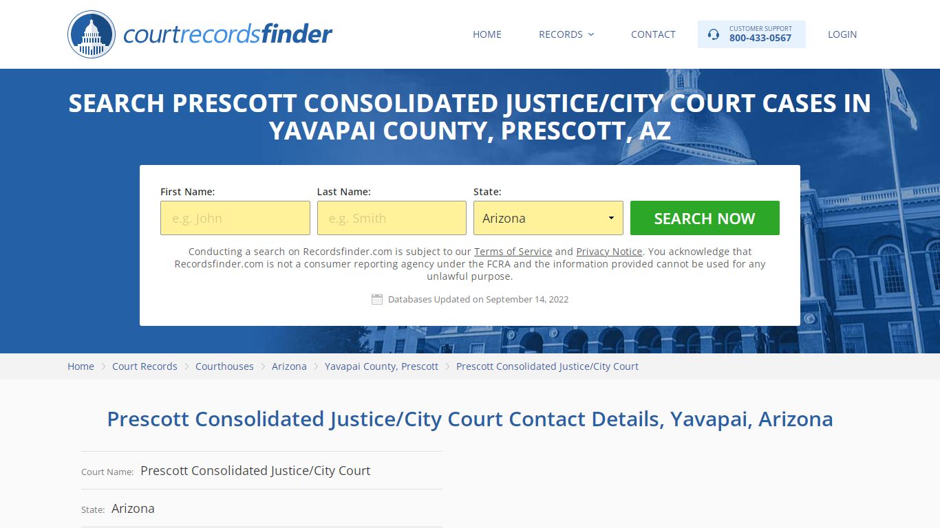 Prescott Consolidated Justice/City Court Case Search - RecordsFinder