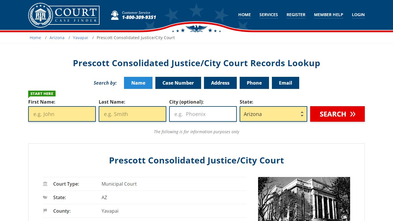 Prescott Consolidated Justice/City Court Records Lookup